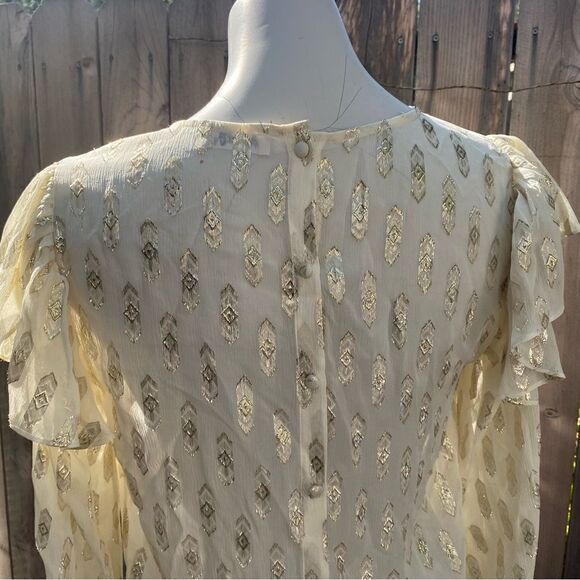 Loveshackfancy ruffle erin top with gold accents size small - Picture 13 of 16